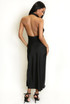 Satin Cowl Neck Midi Dress 