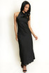 Satin Cowl Neck Midi Dress 