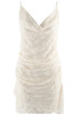 Cowl Neck Floral Beaded Mini Dress