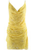 Cowl Neck Floral Beaded Mini Dress