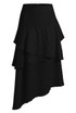Tiered Asymmetrical Midi Skirt