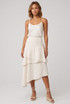 Tiered Asymmetrical Midi Skirt