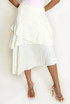Tiered Asymmetrical Midi Skirt