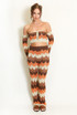Zig Zag Crochet Knit Crop Top and Trouser Set