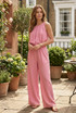 Balloon Hem Crop Top and Trouser Set