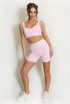 Contrast Piping Sports Bra And Shorts Set - New Ratio