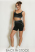 Contrast Piping Sports Bra And Shorts Set - New Ratio