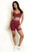 Contrast Piping Sports Bra And Shorts Set - New Ratio