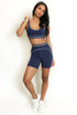 Contrast Piping Sports Bra And Shorts Set - New Ratio