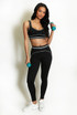 Contrast Piping Sports Bra And Legging Set - New Ratio