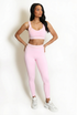 Contrast Piping Sports Bra And Legging Set - New Ratio