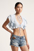 Ruffle Open Back Bolero Top