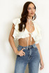 Ruffle Tie Crop Top