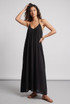 Crinkle Beaded Halter Maxi Dress