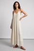 Crinkle Beaded Halter Maxi Dress