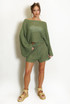 Sheer Lace Oversized Long Sleeve Top And Shorts Set