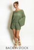 Sheer Lace Oversized Long Sleeve Top And Shorts Set