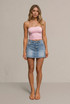 Patched Pocket Denim Skort