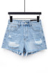 Washed Ripped Detail Denim Shorts