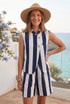 Striped Asymmetric Waistcoat and Shorts Set
