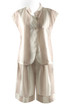 Striped Asymmetric Waistcoat and Shorts Set
