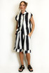 Striped Asymmetric Waistcoat and Shorts Set
