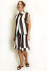 Striped Asymmetric Waistcoat and Shorts Set