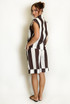 Striped Asymmetric Waistcoat and Shorts Set