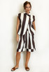 Striped Asymmetric Waistcoat and Shorts Set