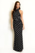 Polka Dots Halter Neck Maxi Dress