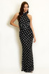 Polka Dots Halter Neck Maxi Dress