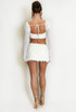 Textured Tassel Crop Top And Low Rise Mini Skirt 