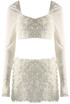 Textured Tassel Crop Top And Low Rise Mini Skirt 