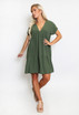 Basic V Neck Smock Dress