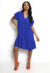 Basic V Neck Smock Dress