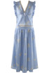 Embroidered Gingham Blouse And Maxi Skirt Set