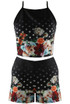 Attentif Polka Dot Floral Crop Top And Shorts Set 