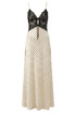 Lace Detail Polka Dot Maxi Dress