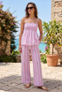 Stripes Shirred Top and Trouser Set