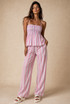 Stripes Shirred Top and Trouser Set