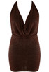 Lurex Cowl Neck Mini Dress