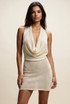 Lurex Cowl Neck Mini Dress