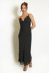 Polka Dots Lace Trim Maxi Dress