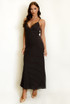 Polka Dots Lace Trim Maxi Dress