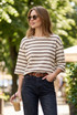 Striped Textured Oversized T-Shirt