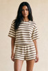 Striped Textured Oversized T-Shirt