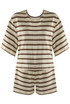 Striped Textured T-Shirt and Casual Shorts