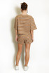 Striped Textured T-Shirt and Casual Shorts