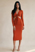 Keyhole Cut Out Midi Dress