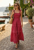 Striped Shirred Maxi Dress